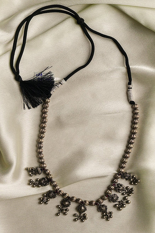 TICH Pure Silver Traditional Maharashtrian Neckpiece - Saaz