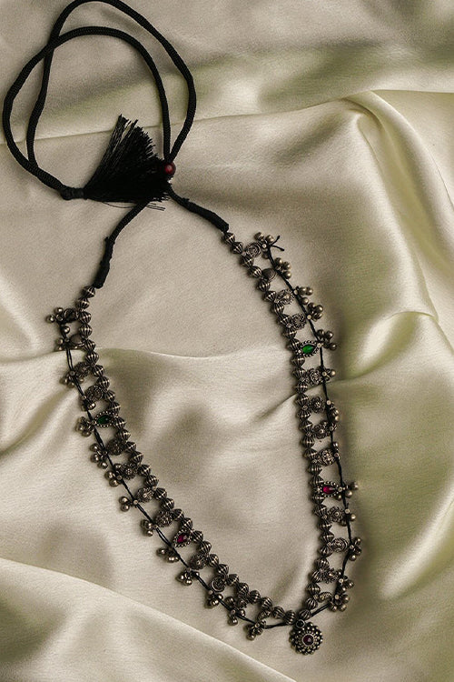 TICH Pure Silver Traditional Maharashtrian Neckpiece - Saaz