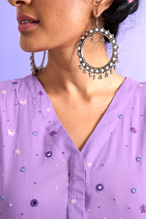 Okhai 'Ingenious' Pure Cotton Hand Embroidered Mirror Work Dress