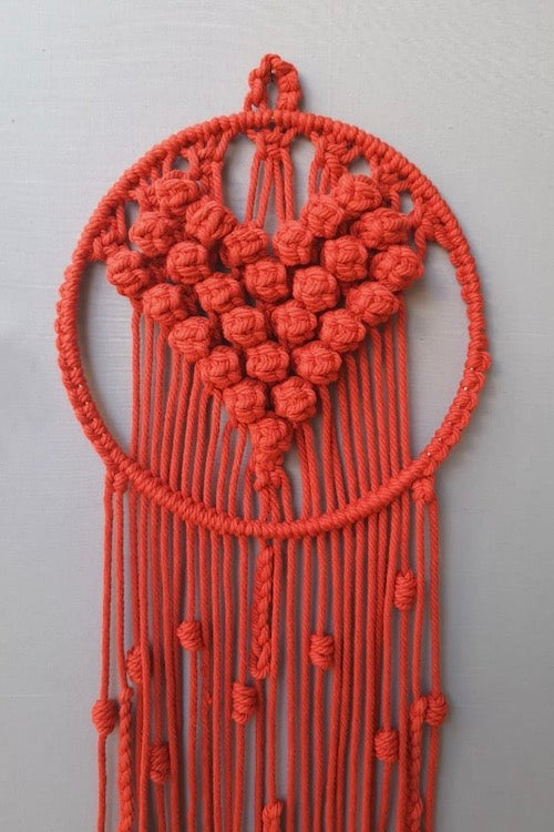 House of Macrame Handcrafted Macrame 'Le Coeur' Dream-Catcher