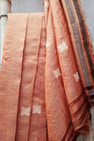  Soha Handwoven Extra Weft Orange Silk Saree Online