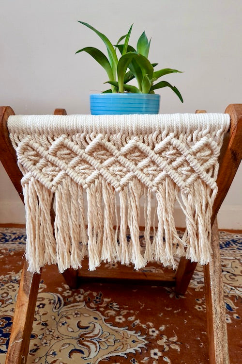 House of Macrame Macrame Foldable Stool