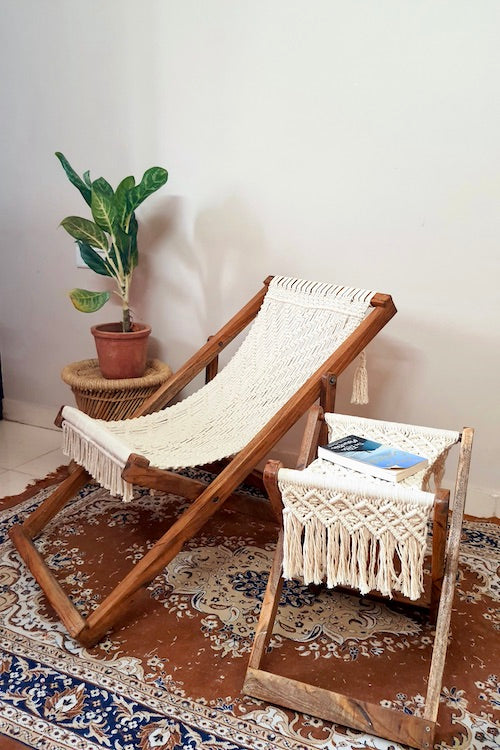 House of Macrame Macrame Foldable Stool