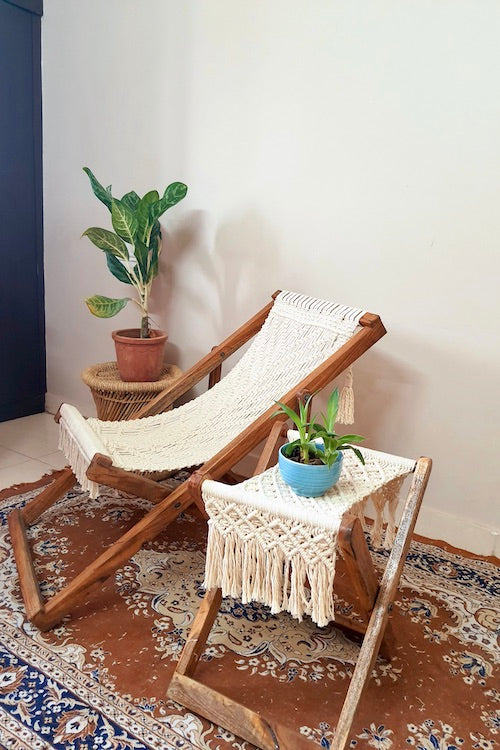 House of Macrame Macrame Foldable Stool