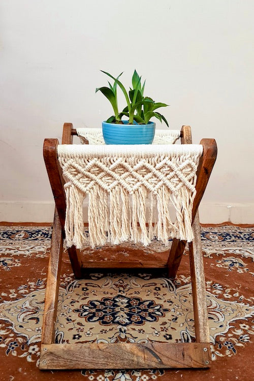 House of Macrame Macrame Foldable Stool