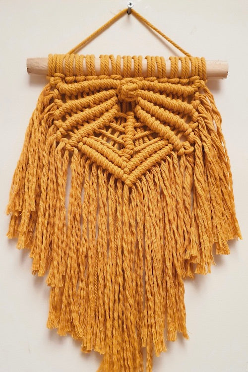 "House of Macrame" Macramé Rays-of-hope-Wall-Hanging - Small (Mustard)