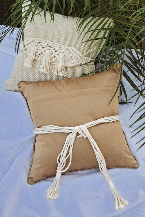 "House of Macrame" Macramé Triple Tassel Adjustable Cushion Belts (Set of 2)