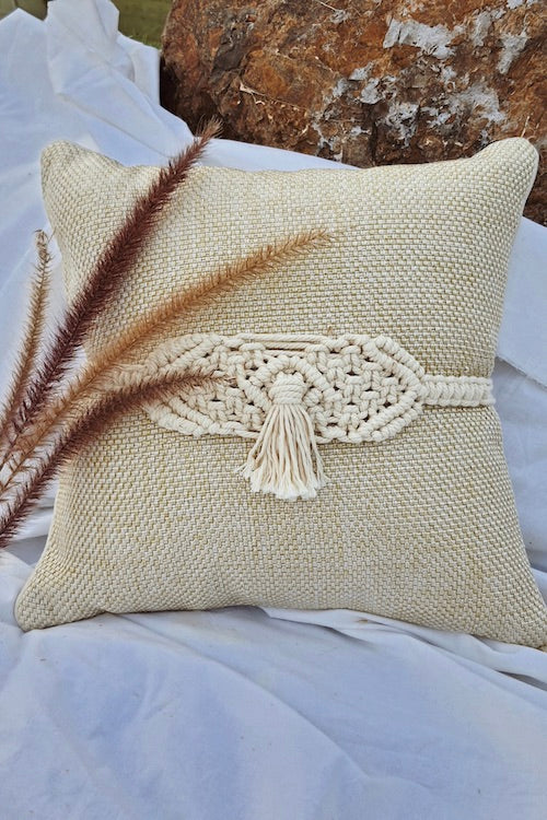 "House of Macrame" Macramé Single Tassel Adjustable Cushion Belts (Set of 2)