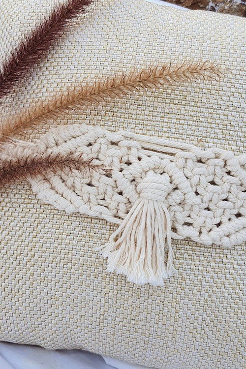 "House of Macrame" Macramé Single Tassel Adjustable Cushion Belts (Set of 2)