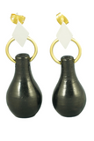 Kabbish'S  Black Pottery Mehrab Drop Earrings