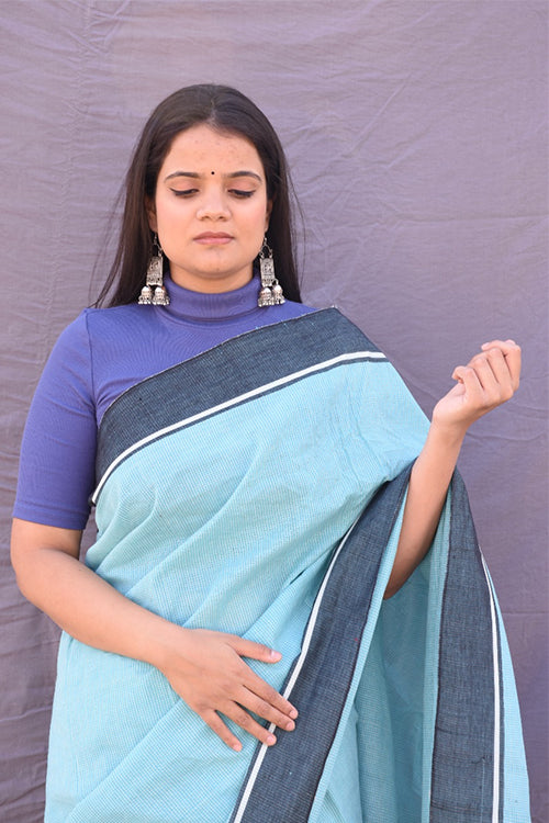 Punarjeevana Pastel Green Border Reversible Patteda Anchu