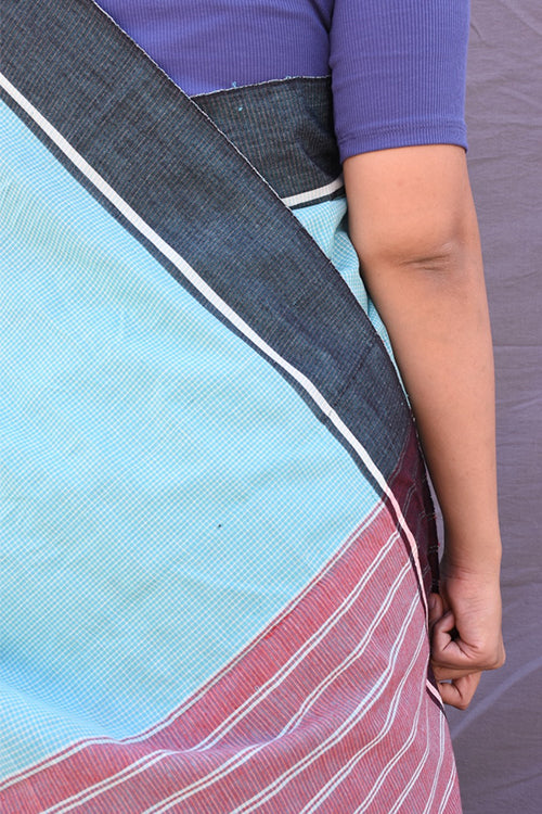 Punarjeevana Pastel Green Border Reversible Patteda Anchu