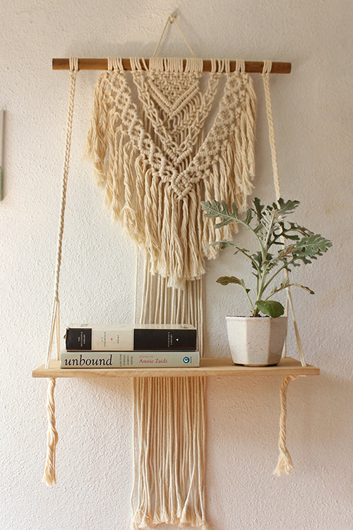 House of Macrame Boho Single Shelf Wall Hanging