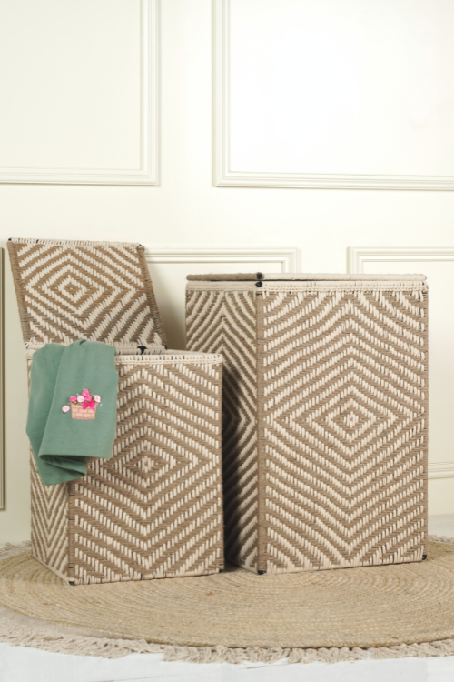Sirohi Diamond Natural Jute Laundry Basket