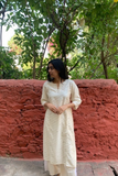  Sadhna Badali White Long Cotton Silk Kurta For Women Online