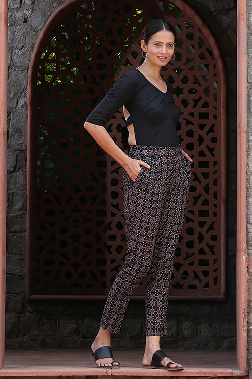 Okhai 'Vigour' Hand Block Ajrakh Pure Cotton Pants