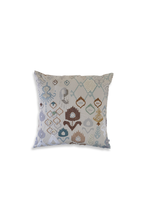 Ikat Embroidery Cushion Cover