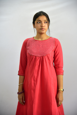  Sadhna Banithani Maroon Long Cotton Kurta For Women Online