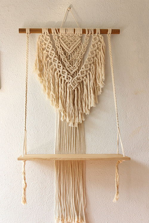 House of Macrame Boho Single Shelf Wall Hanging