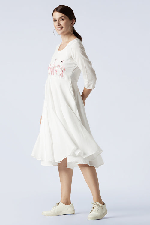 Okhai 'Pulicat' Cotton Cambric Hand Embroidered Dress