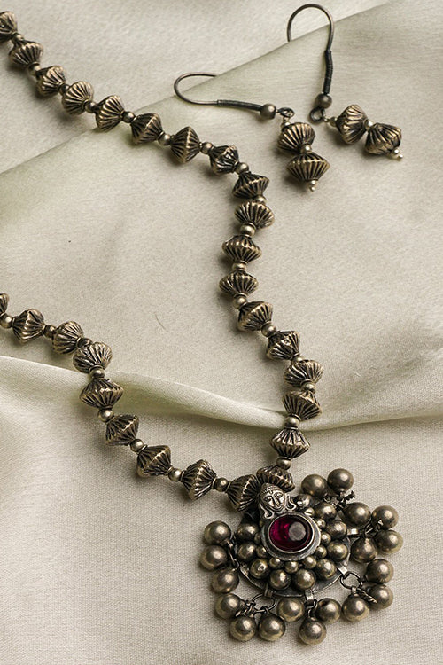 TICH Pure Silver Traditional Maharashtrian Neckpiece - Javmani Saaz