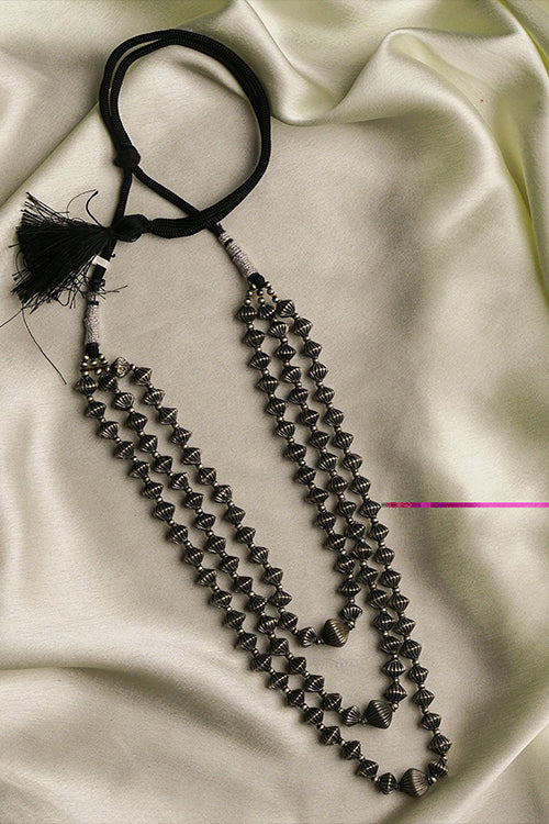 TICH Pure Silver Traditional Maharashtrian Neckpiece - Javmani Mal (Triple String)