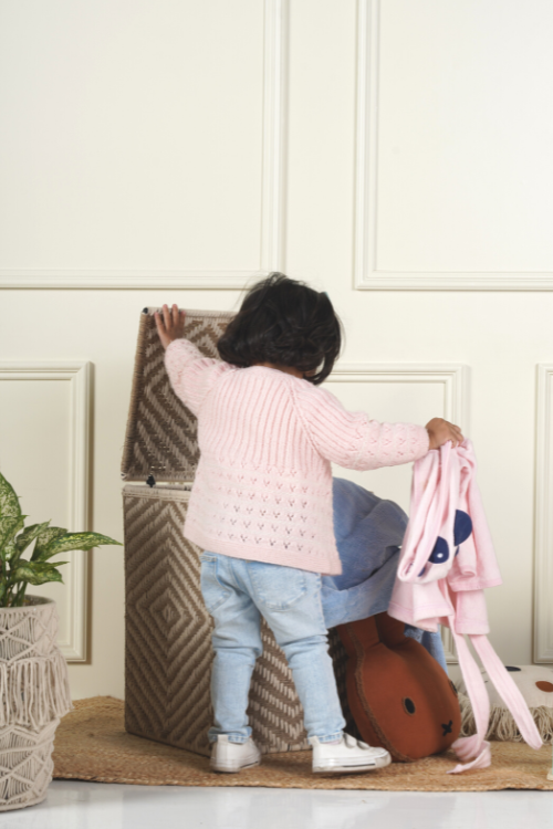Sirohi Diamond Natural Jute Laundry Basket