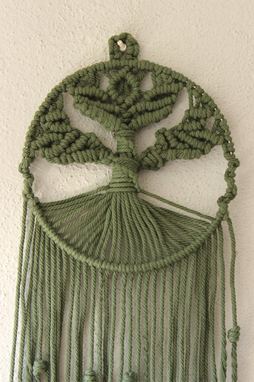 Tree Of Life Olive Green Macrame Wall Hanging Online