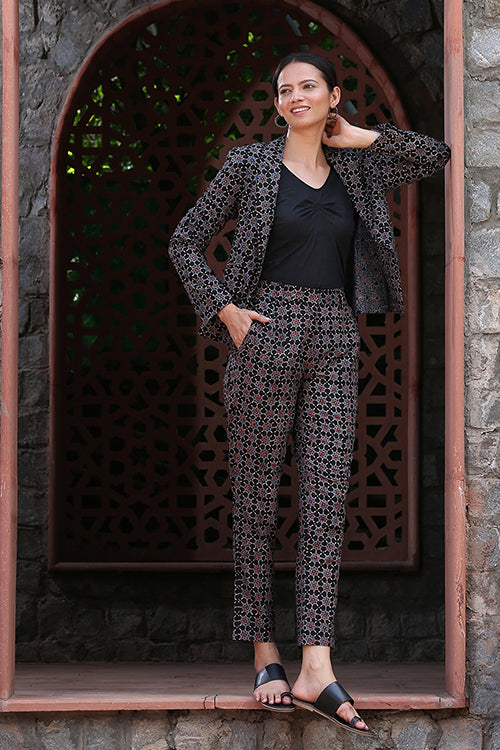 Okhai 'Vigour' Hand Block Ajrakh Pure Cotton Pants