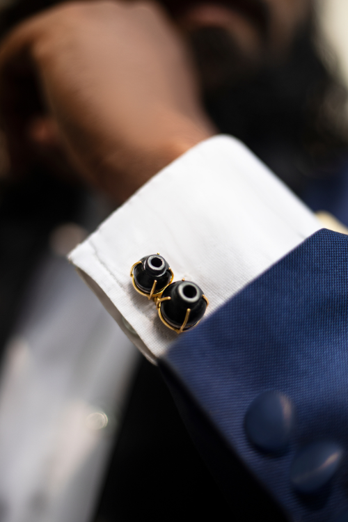 Kabbish'S Kalash Cufflinks, Black Pottery