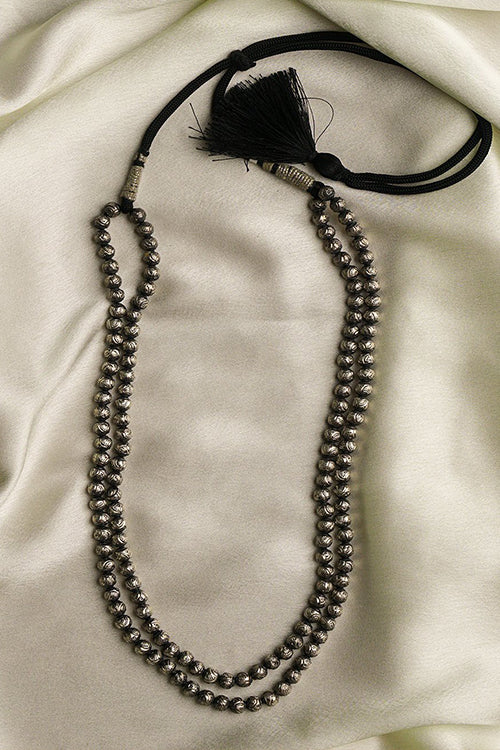 TICH Pure Silver Traditional Maharashtrian Mohanmal Neckpiece (Double String)