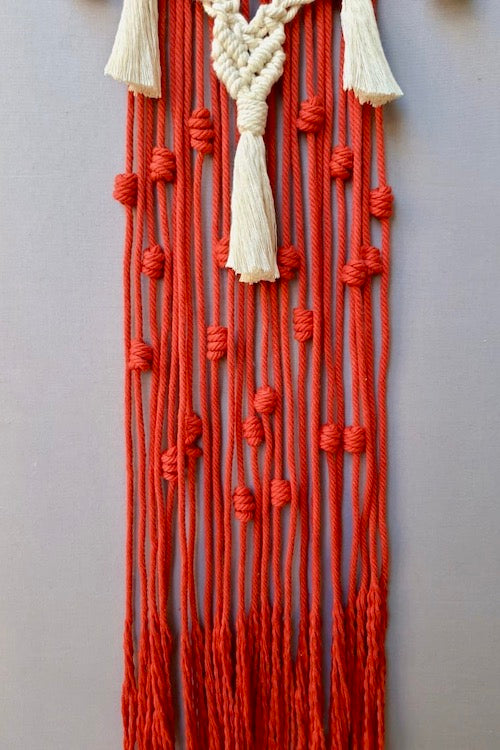 House of Macrame Handcrafted Macrame 'Heart-beat' Wall-Hanging