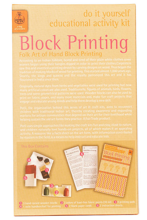 Potli DIY Toys Wooden Block Printing Kit - Classic Blocks