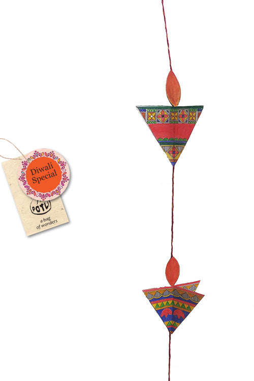 POTLI DIY Educational Craft kit - Paper Diya making kit with Madhubani Art 6 years +