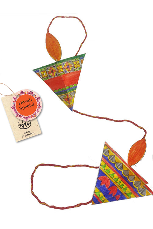 POTLI DIY Educational Craft kit - Paper Diya making kit with Madhubani Art 6 years +