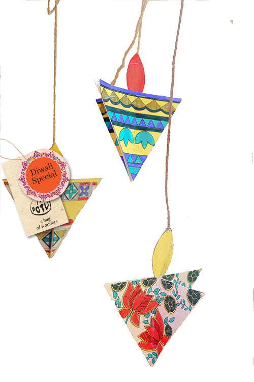 POTLI DIY Educational Craft kit - Paper Diya making kit with Madhubani Art 6 years +