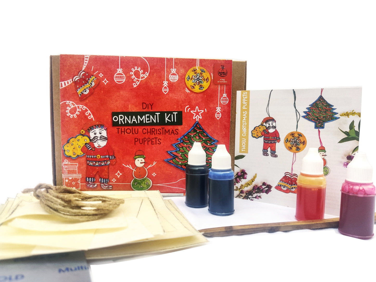 POTLI DIY Ornament kit - Handmade Tholu Christmas Puppets - For 8 yrs - 80 yrs