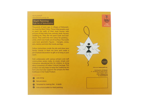 POTLI DIY Educational Craft kit - Christmas Decorations using Warli Art - Family Star- for age 6 years +