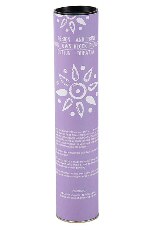 Potli DIY Dupatta Block Print Kit - Flower (Lavender)