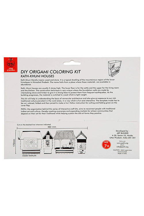 Potli Educational Colouring Kit For our Young Architects DIY kit (Kath Kuhni Houses of Himachal Pradesh )