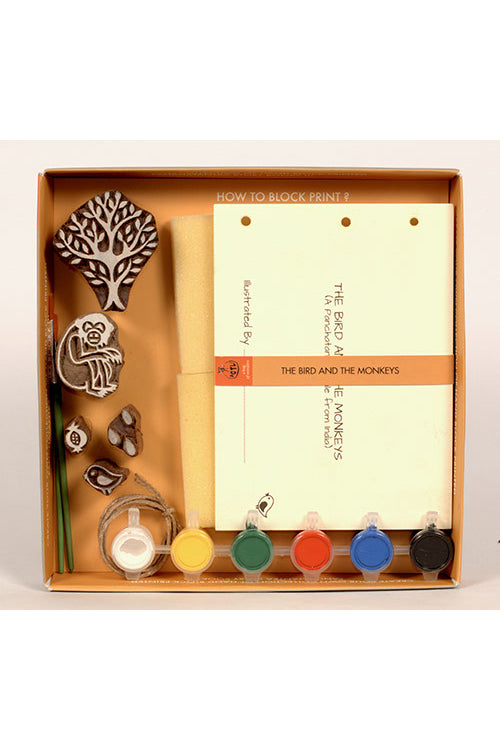 Potli DIY Panchatantra Block Print Kit - Monkeys and The Bird