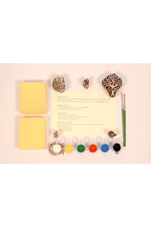 Potli DIY Panchatantra Block Print Kit - Monkeys and The Bird