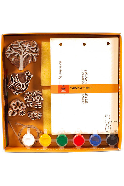 Potli DIY Panchatantra Block Print Kit -Talktive Turtle