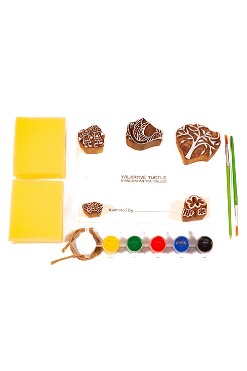 Potli DIY Panchatantra Block Print Kit -Talktive Turtle