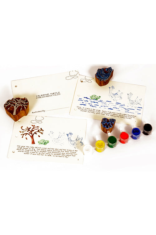 Potli DIY Panchatantra Block Print Kit -Talktive Turtle