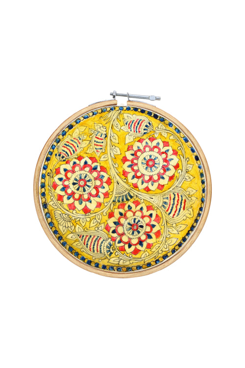 Potli DIY Wall Art Leather Puppetry Painitng kit Traditional pattern 8" for Adults -Kalamkari Pattern