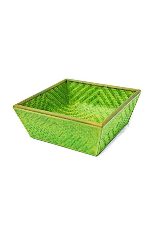 Kadam Haat Handmade Bamboo Fruit Basket – Medium (Green)