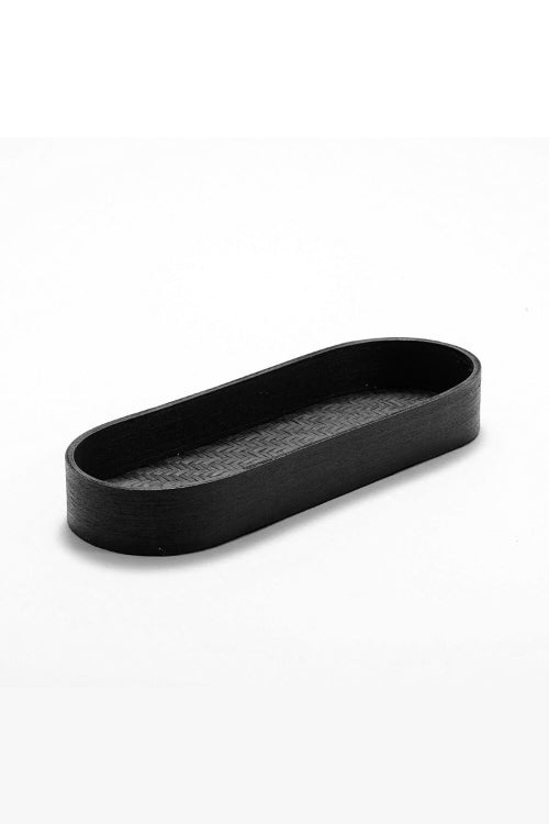 Kadam Haat Handmade Bamboo Oval Tray (Black)