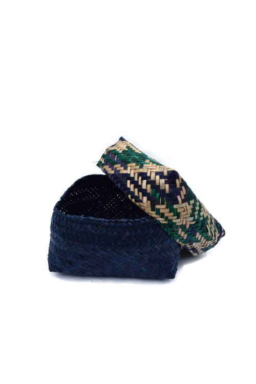 Kadam Haat Handmade Sitalpati  Gift Box Set Of 3 (Indigo)