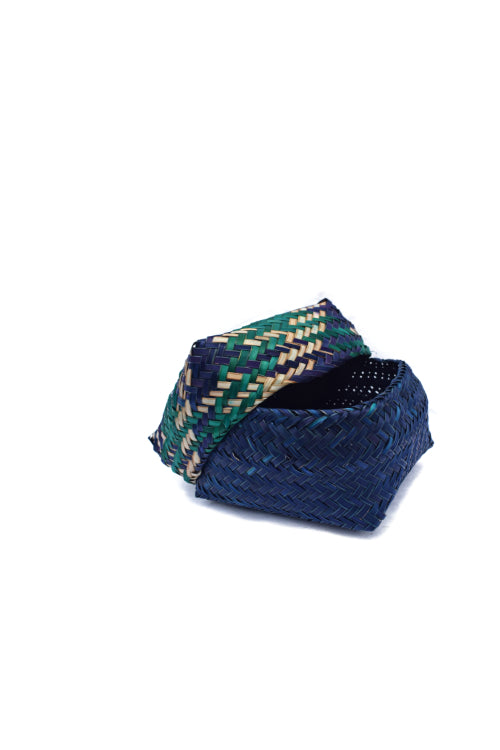 Kadam Haat Handmade Sitalpati  Gift Box Set Of 3 (Indigo)